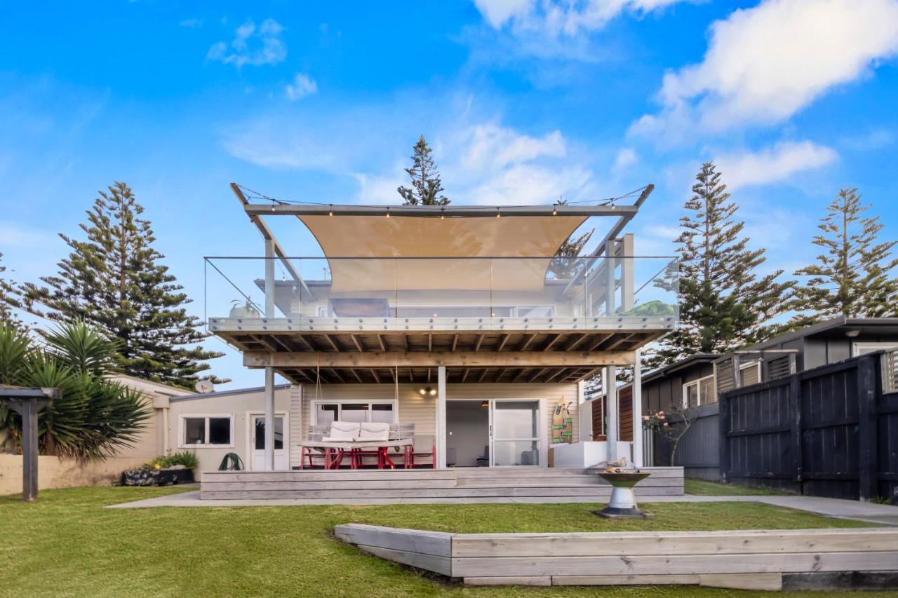 הוילה Waitara Taranaki Beach House - Great Sea Views מראה חיצוני תמונה